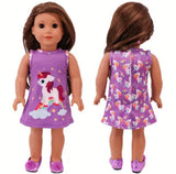 A Cute One-Piece Unicorn Outfit Made to Fit Popular American Girl Dolls